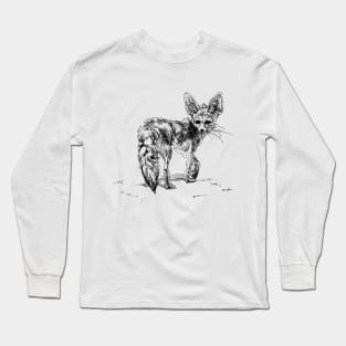 Fennec Fox Ink Drawing Long Sleeve T-Shirt